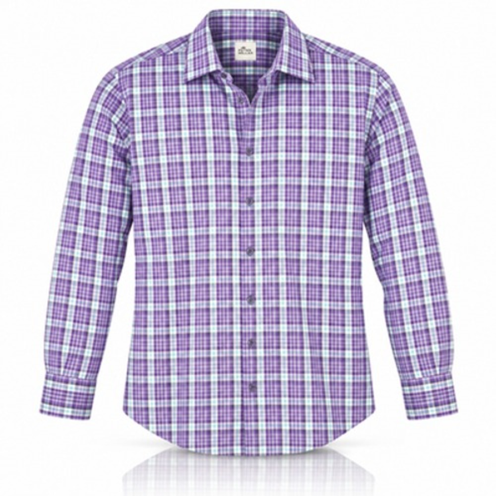 Peter Millar Mens L Purple Plaid Cotton Long Sleeve Button Up Shirt